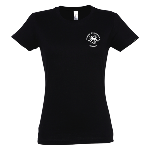 Ladies T-Shirt schwarz mit Motiv "Logo weiss klein"