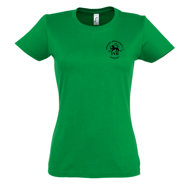 Ladies T-Shirt grün mit Motiv "Logo schwarz klein"